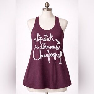 NWT Judith March Lipstick Diamonds and Champagne Tank Top Size M
